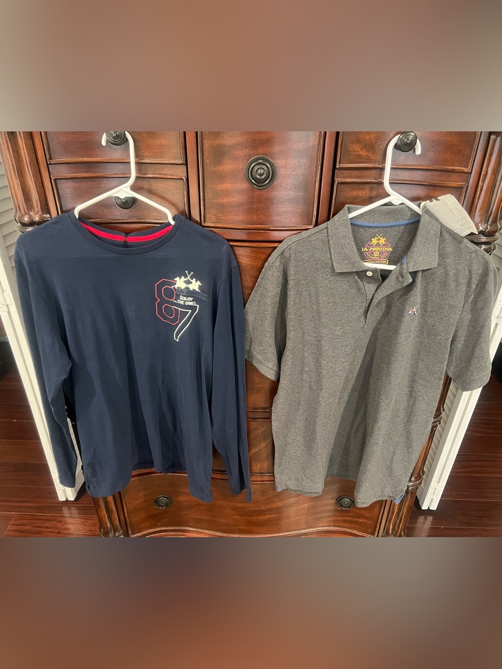 Men's Gray Polo Shirt and Long Sleeve T Shirt by  LA MARTINA NWT Size M